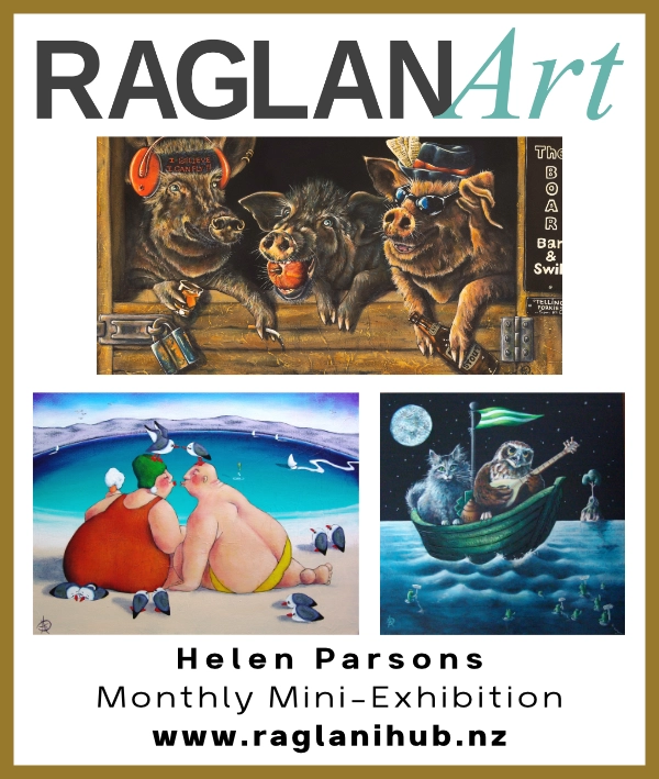 Helen Parsons of raglan Art mini-exhibition at the Raglan iHub Visitor Centre