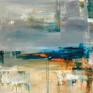 “Ocean view 01” by Claudia Grutke, acrylic on canvas, 2016, 61 cm x 61 cm